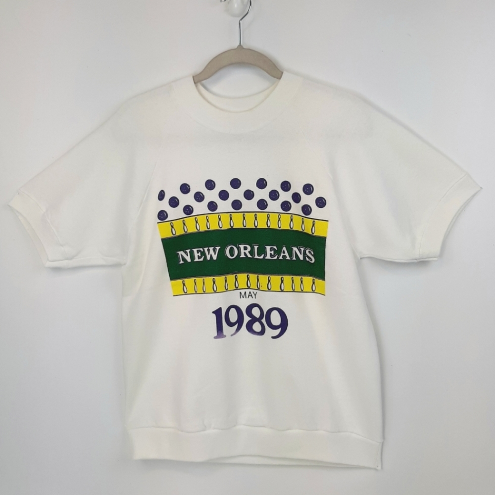 VTG Sunbelt Sportswear New Orleans Bowling Short Sleeve Sweater Size Large USA